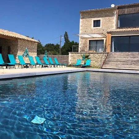 Mas Piralet Ardeche En Pierre Piscine 6*12 Pool House Equipe Le Garn